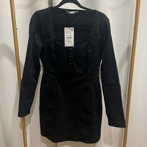 Zara Denim Mini Dress Long Sleeve